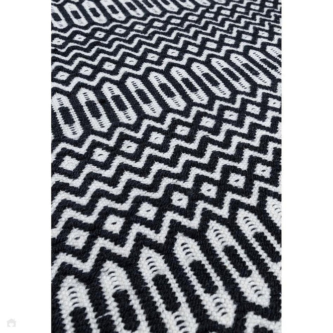 Halsey Modern Geometric Durable Stain-Resistant Weatherproof Flatweave In-Outdoor Black Rug-Asiatic Carpets-Rug Love - The Most Loved Rug Store