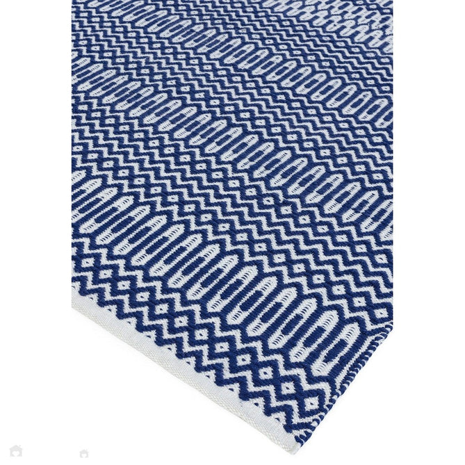 Halsey Modern Geometric Durable Stain-Resistant Weatherproof Flatweave In-Outdoor Blue Rug-Asiatic Carpets-Rug Love - The Most Loved Rug Store