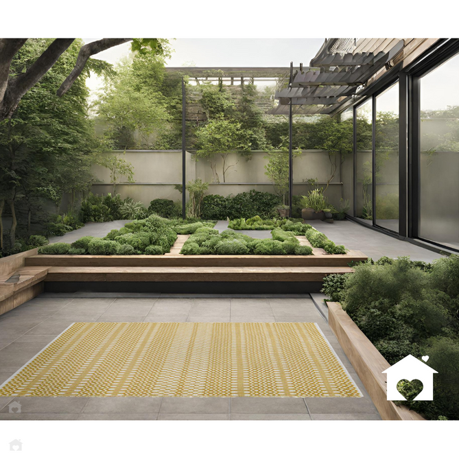Halsey Modern Geometric Durable Stain-Resistant Weatherproof Flatweave In-Outdoor Mustard Yellow Rug-Asiatic Carpets-Rug Love - The Most Loved Rug Store