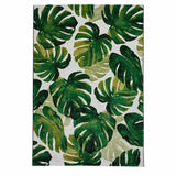 Havana 8598 Modern Floral Monstera Leaf Textured Soft Durable Easy-Care Polypropylene Short-Pile Green Rug