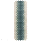 Hive Modern Geometric Hexagonal Ombre Gradient Hand-Woven Wool Low Profile Short Pile Teal Runner