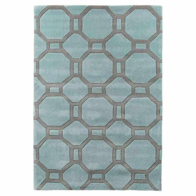 Hong Kong HK4338 Modern Geometric Hand-Tufted Soft Textured Hi-Lo Acrylic Blue/Grey Rug-Think Rugs-Rug Love - The Most Loved Rug Store