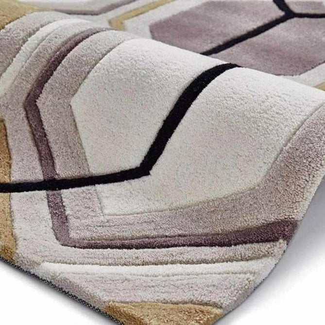 Hong Kong HK7526 Modern Geometric Hand-Tufted Soft Textured Hi-Lo Acrylic Beige/Yellow Rug-Think Rugs-Rug Love - The Most Loved Rug Store