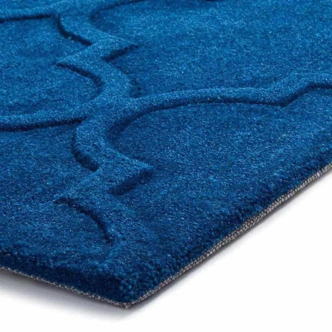 Hong Kong HK8583 Modern Geometric Hand-Tufted Soft Textured Hi-Lo Acrylic Navy Rug-Think Rugs-Rug Love - The Most Loved Rug Store