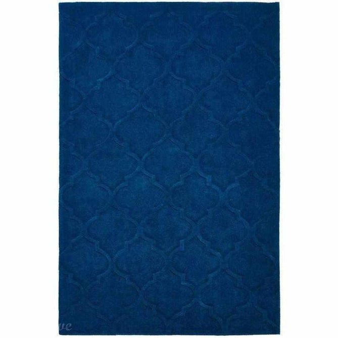 Hong Kong HK8583 Modern Geometric Hand-Tufted Soft Textured Hi-Lo Acrylic Navy Rug-Think Rugs-Rug Love - The Most Loved Rug Store