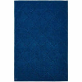 Hong Kong HK8583 Modern Geometric Hand-Tufted Soft Textured Hi-Lo Acrylic Navy Rug