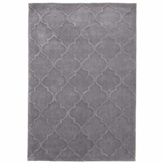 Hong Kong HK8583 Modern Geometric Hand-Tufted Soft Textured Hi-Lo Acrylic Silver Rug-Think Rugs-Rug Love - The Most Loved Rug Store