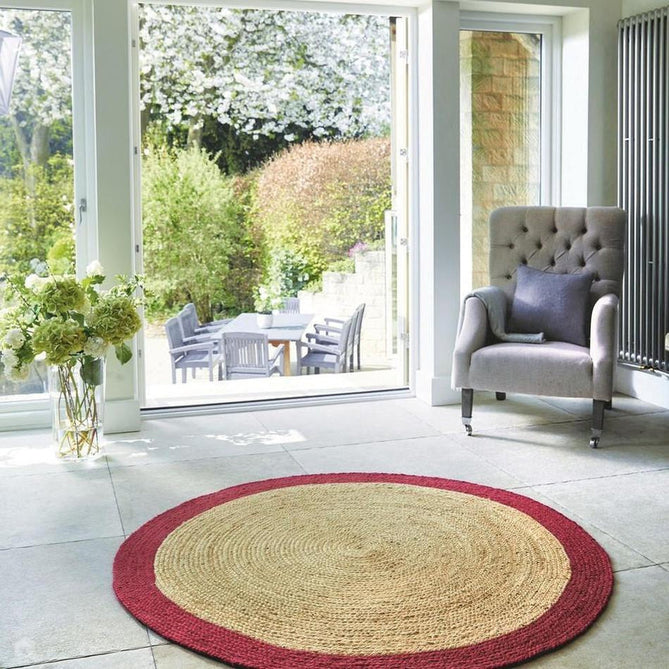 Jute Raspberry Round Rug-Origins-Rug Love - The Most Loved Rug Store