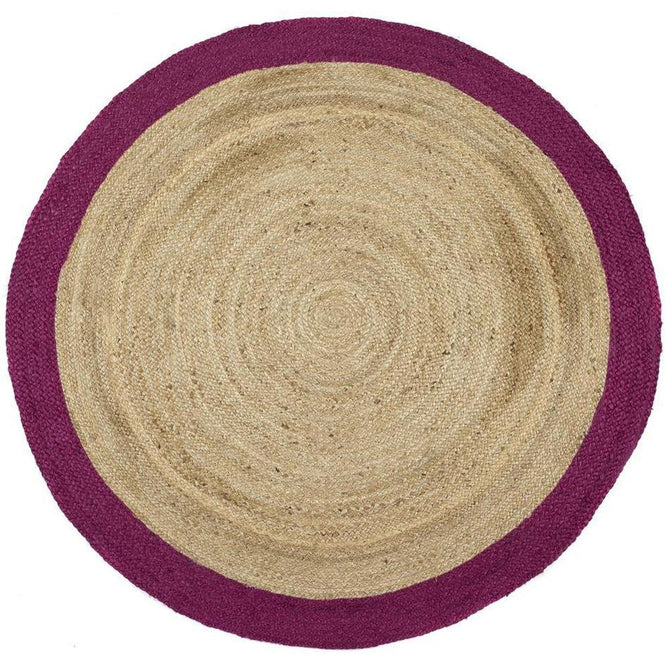Jute Raspberry Round Rug-Origins-Rug Love - The Most Loved Rug Store