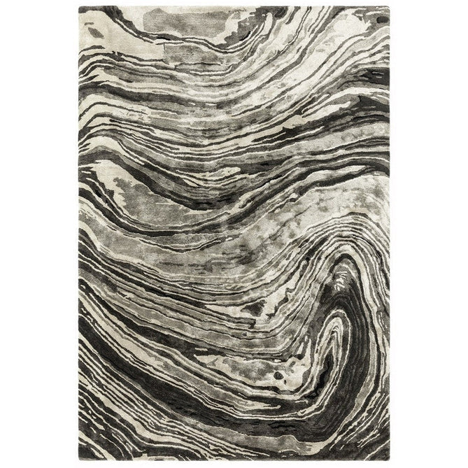 Katherine Carnaby Tuscany Modern Abstract Marbled Shimmer Smooth Soft-Touch High-Density Handmade Bamboo Silk/Wool Marquina Marble Ivory Beige/Taupe/Black/Charcoal/Grey/Silver Rug-Asiatic Carpets-Rug Love - The Most Loved Rug Store