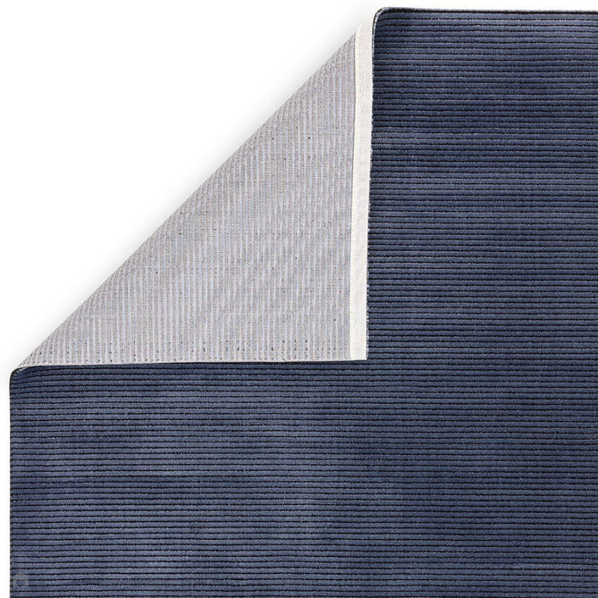 Kuza Plain Stripe Modern Abstract Distressed Shimmer Hi-Lo Textured Soft Velvety Touch High-Density Durable Easy-Care Short Pile Navy Rug-Asiatic Carpets-Rug Love - The Most Loved Rug Store