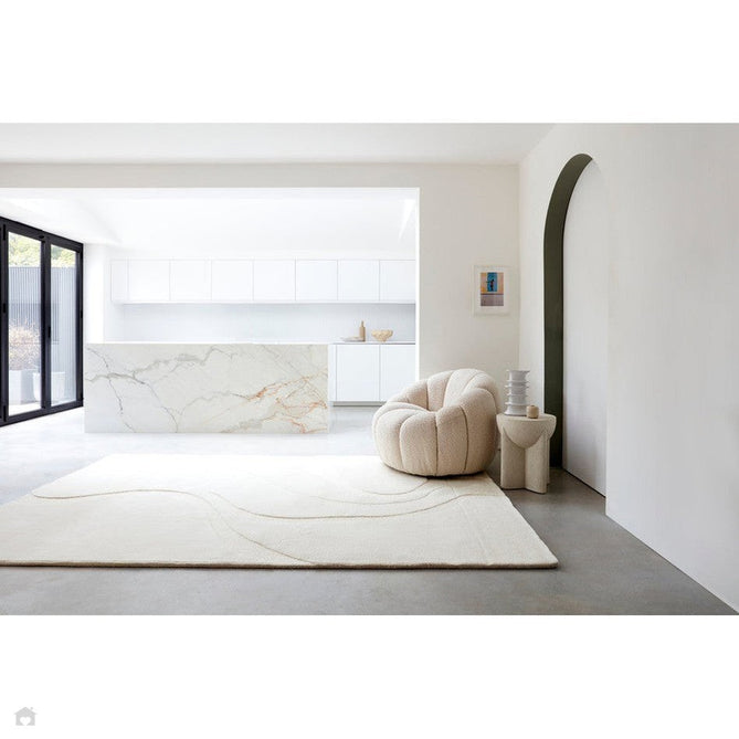 Olsen Glide Modern Plain Abstract Hand Carved Hi-Low Textured Wool Cream Rug-Asiatic Carpets-Rug Love - The Most Loved Rug Store