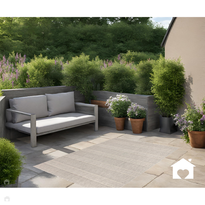 Patio PAT03 Stripe Chevron Modern Durable Stain-Resistant Weatherproof Flatweave In-Outdoor Beige/Cream Rug-Asiatic Carpets-Rug Love - The Most Loved Rug Store