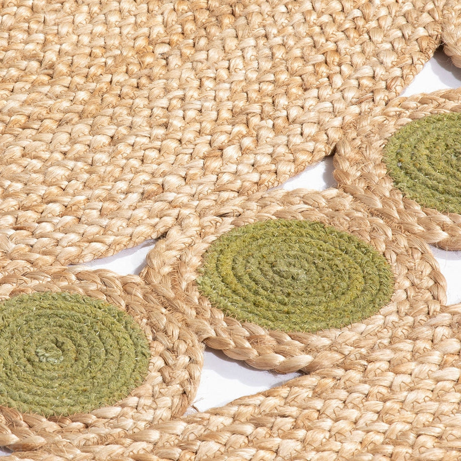 On Sale Prestwich Braided Jute Natural/Olive Green Round Rug Lowest