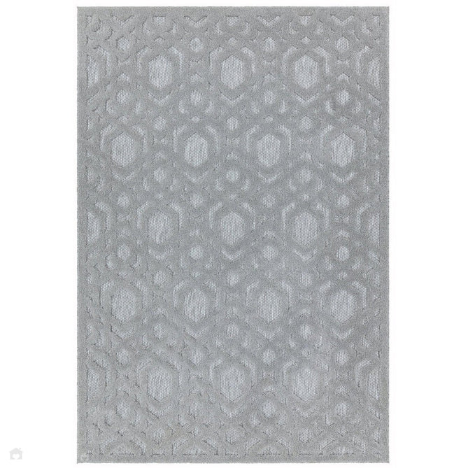 Salta SA03 Modern Geometric Textured Soft-Touch Hi-Low Durable Stain-Resistant Weatherproof Flatweave In-Outdoor Silver Rug-Asiatic Carpets-Rug Love - The Most Loved Rug Store