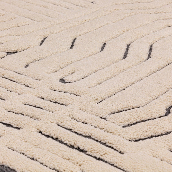 Valley Route Scandinavian Carved 3D Hi-Low Flatweave Ivory/Charcoal Grey/Cream/White Rug-Asiatic Carpets-Rug Love - The Most Loved Rug Store